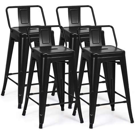 Costway Set Of High Indoor Metal Bar Stools Seat Height