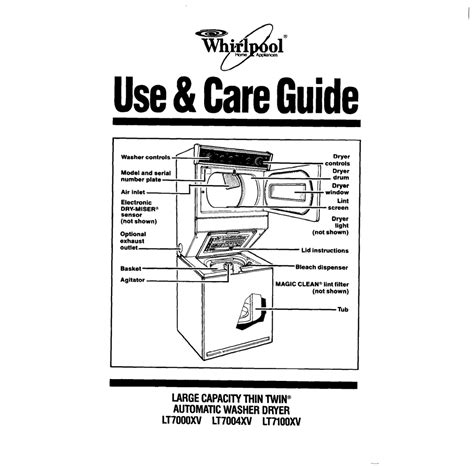 Whirlpool Thin Twin Lt7004xv Use And Care Manual Manualzz