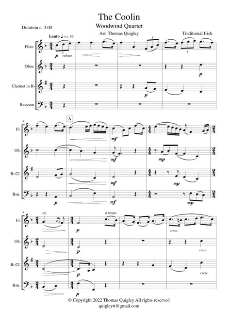 The Coolin (arr. Thomas Quigley) by Irish Traditional Sheet Music for ...