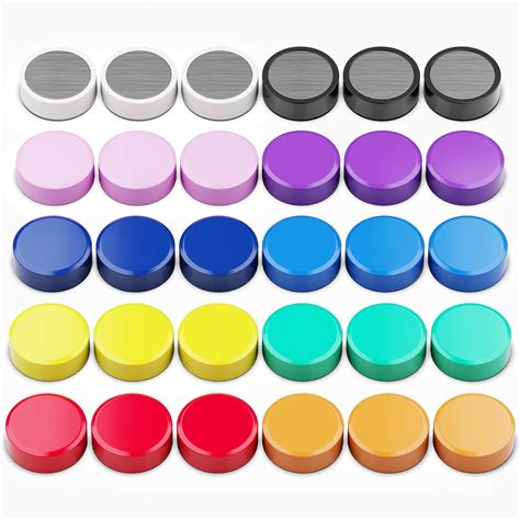 Amazon FINDMAG Colorful Fridge Magnets 30 Pack Round Refrigerator