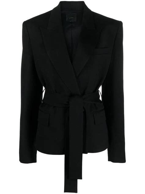 Pinko Blazer Cinto E Lapelas Preto Belted Blazer Blazer