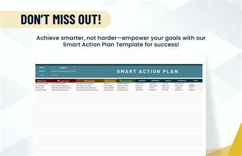 Smart Action Plan Template in MS Excel, Google Sheets - Download ...