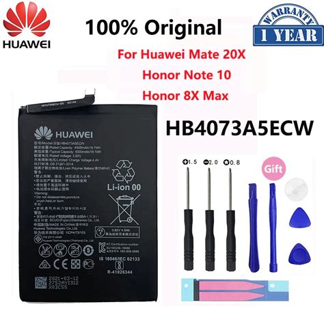 100 Orginal Hua Wei HB4073A5ECW 5000mAh Battery For Huawei Mate 20 X