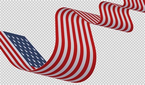 D Renderiza Desenho De Bandeira Americana Ondeando Para O Dia Dos