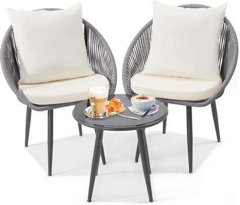 Amazon Wildformers 3 Pieces Bistro Set Woven Rope Chair With