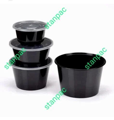 Transparent 300 Ml Round Plastic Container For Food Storage Size