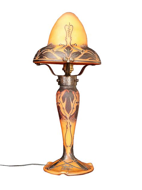 Muller Fr Res Luneville Lampe Champignon Art Nouveau Au Chardon Xxe