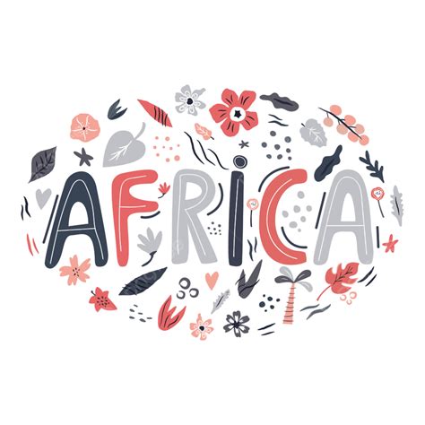 Hand Drawn Element Vector Design Images Africa Hand Drawn Lettering