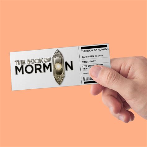 CUSTOM Tickets book of Mormon Broadway Musical Theatre | Etsy