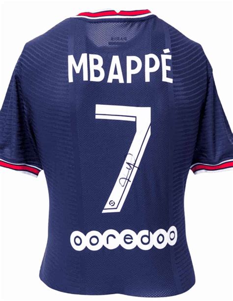 Jersey Firmado O Autografiado Por El Futbolista Kylian Mbapp Del Psg