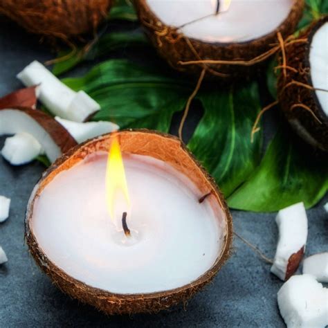 Coconut Shell Candle Coconut Candle In Real Coconut Etsy