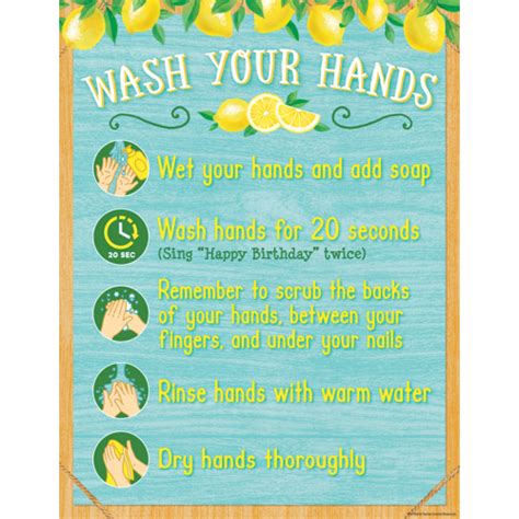 Lemon Zest Wash Your Hands Chart Tcr Teacher Created Resources