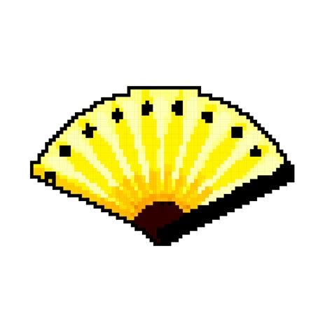 chinese hand fan folding game pixel art vector illustration 23874809 ...