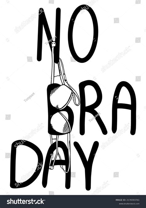 World No Bra Day Vector Illustration October Royalty Free Stock