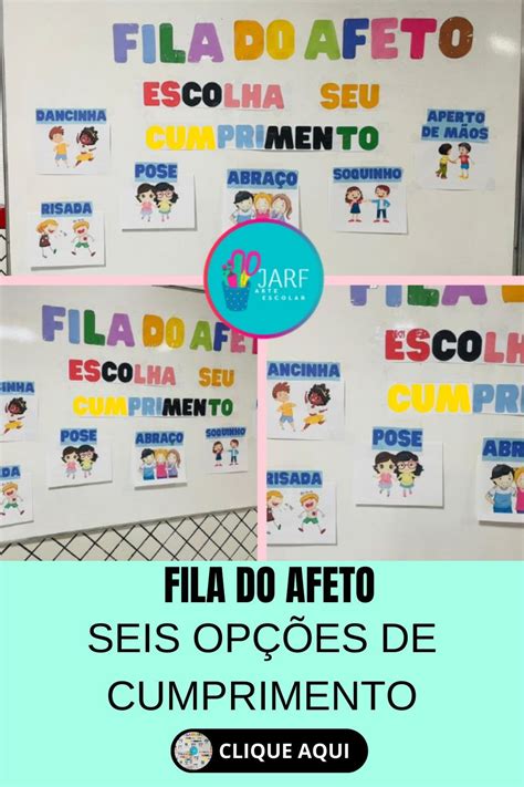 Fila do afeto seis opções de cumprimento Educação infantil Tarefas