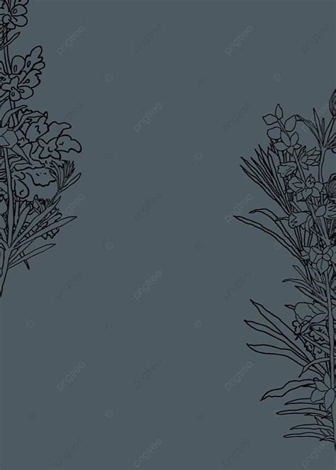 Blue Gray Creative Line Floral Background Wallpaper Image For Free ...