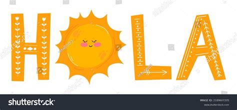 Hola Quote Sun Vector Scandinavian Style Stock Vector (Royalty Free) 2189607205 | Shutterstock