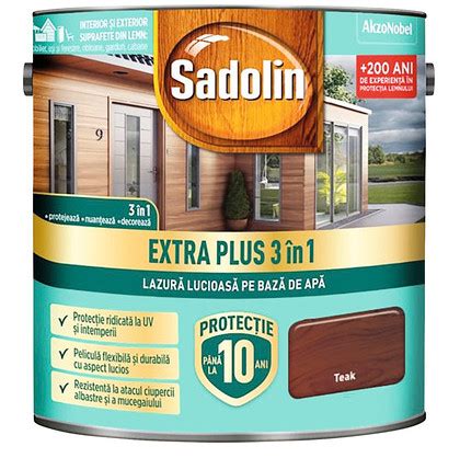 Lazura Lucioasa Pentru Lemn Pe Baza De Apa Sadolin Extra Plus In