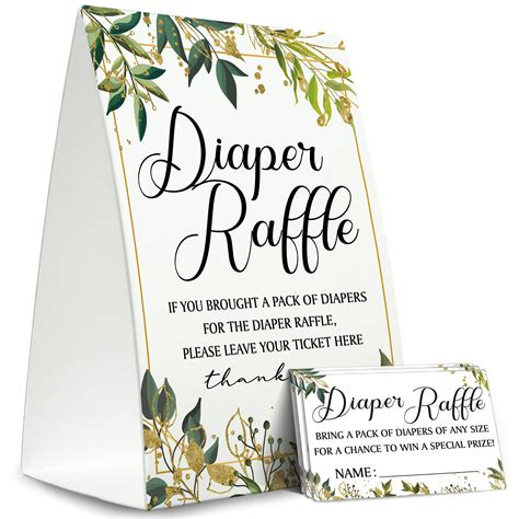 Buy Diaper Raffle Sign Diaper Raffle Baby Shower Game Kit 1 Standing