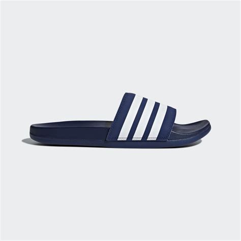 Men S Dark Blue White Adilette Comfort Slides Adidas Us