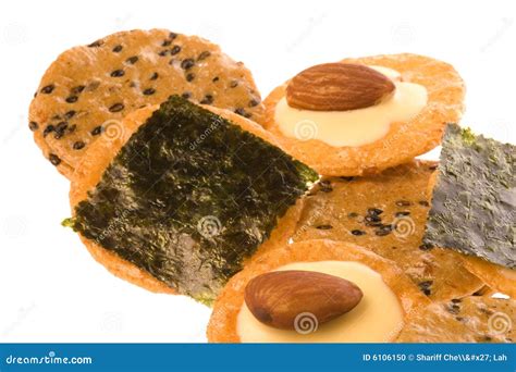 Galletas Japonesas Del Arroz Foto De Archivo Imagen De Almendras