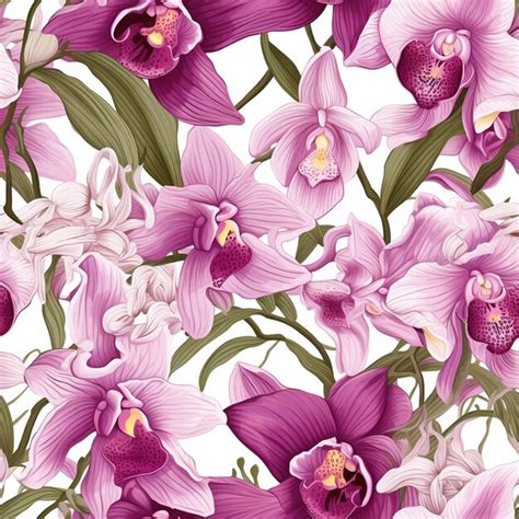 Premium AI Image Timeless Orchid Magic Floral Pattern