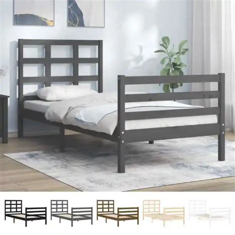 BED FRAME WITH Headboard Black Super King Size Solid Wood vidaXL £162. ...