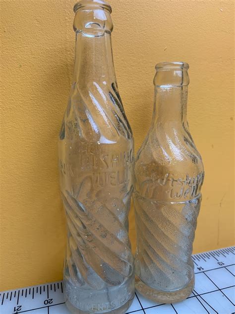 Vintage Lot Of 2 Wishing Well Soda Pop Bottles