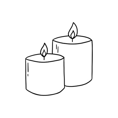 Candle Sketch Burning Doodle Royalty Free Vector Image