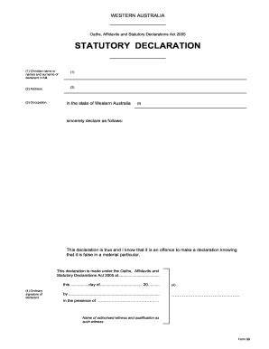 18 Printable Statutory Declaration Form Australia Templates Fillable