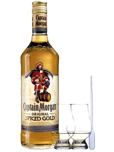 Captain Morgan Spiced Gold Jamaika 07 Liter 2 Glencairn Gläser