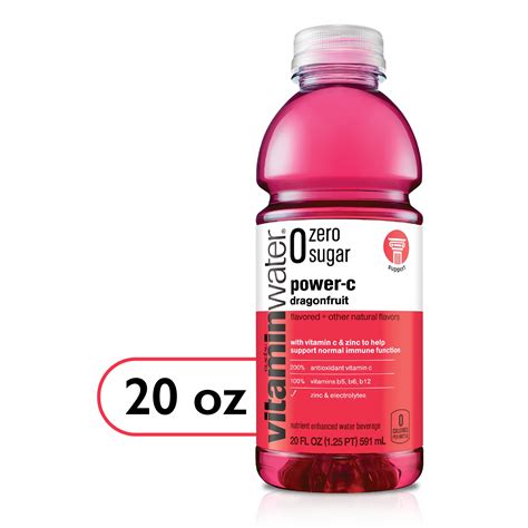 Vitaminwater Zero Sugar Power C Electrolyte Enhanced Dragonfruit Water