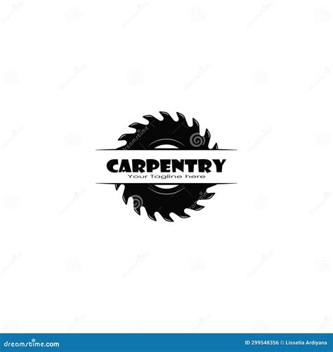 Carpentry Circular Saw Blade Logo Vector Graphics Stock Vector