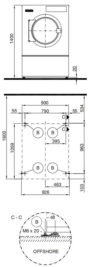 Miele Pdr 922522 El Commercial Dryer Installation Guide