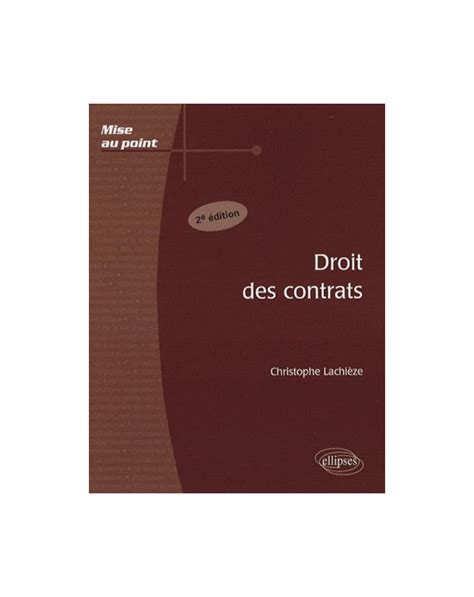 Droit des contrats 2e édition