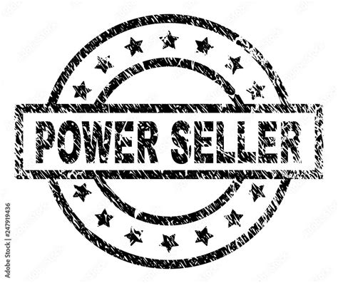 Vektorová Grafika „power Seller Stamp Seal Watermark With Distress