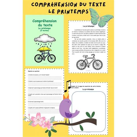 Compréhension du texte Le printemps