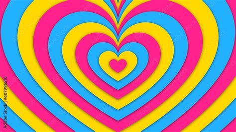 Happy Pride Month Pansexual Pride Flag Heart Tunnel Background Stock