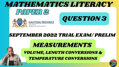 Grade 12 Maths Lit Gauteng September 2022 Paper 2 Question 3 Exam