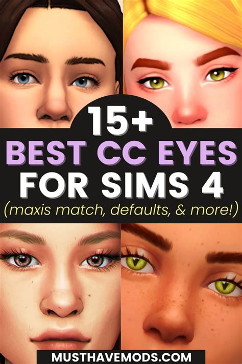 Best Sims 4 Eyes CC: Maxis Match, Realistic, Defaults, Heterochromia ...