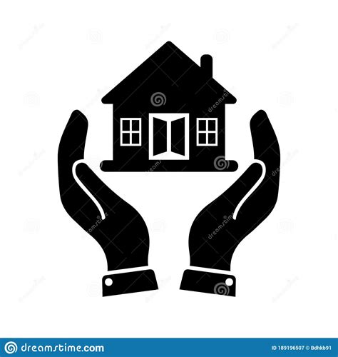 House Insurance Home Loan Black Icon Stock Vector Illustration Of