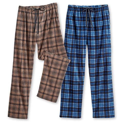 Fleece Plaid Pajama Pants Set Of 2 Collections Etc