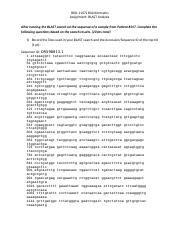 BIOL 1107L Bioinformatics BLAST Analysis Assignment Course Hero