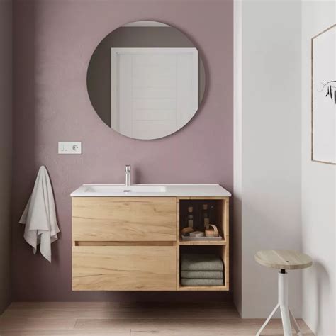 Mobile Bagno Sospeso Cm Rovere Africa Con Lavabo Integrato Sx E