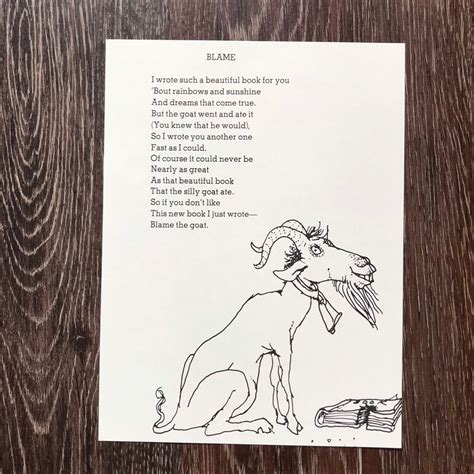 Vintage Pages Shel Silverstein Blame Poem And Illustration I Wrote You