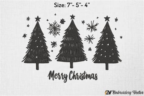 Merry Christmas Tree Black · Creative Fabrica