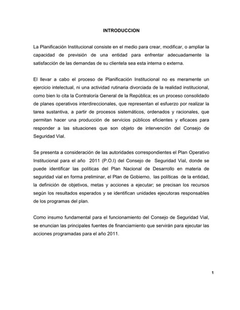 INTRODUCCION La Planificación Institucional consiste en el medio