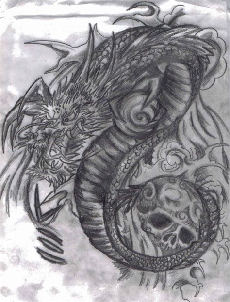 Dragon Tattoo With Skull Skull Tattoo Design Arm Sleeve Tattoos