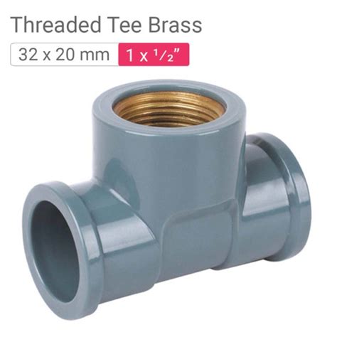 Star Pvc Threaded Tee Brass 32x20mm 1x 50inch Mykit Buy Online Buy Star Tee Online