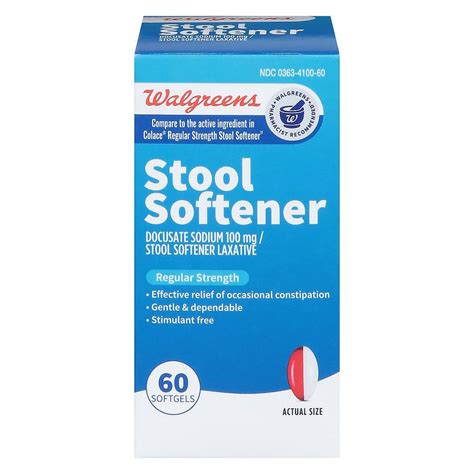 Walgreens Stool Softener Softgels Regular Strength Walgreens